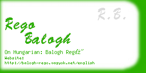 rego balogh business card